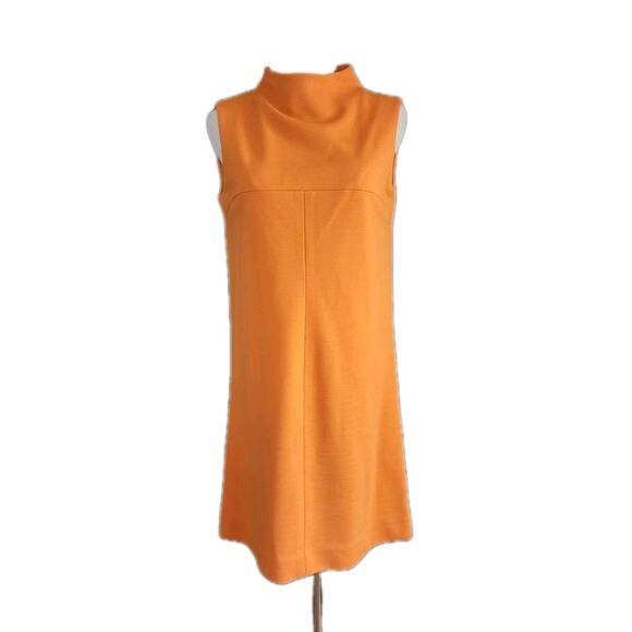 Rare Vtg 60s 70s Monarch Knits of California Dress Sleeveless Shift High Neck - Picture 1 of 5